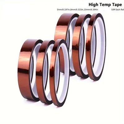 1x High Temp Polyimide Tape Heat Resistant Sublimation Tape 5/8/10mm🆕 - Изображение 1 из 4