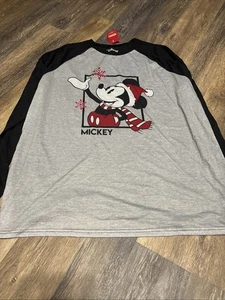 Disney Mickey Mouse Pajama Top Christmas Themed Size XL NWT Top Only - Picture 1 of 10