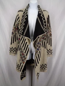 Kamana Draped Open Front Cardigan Sweater Size Small Boho Southwestern Aztec - Picture 1 of 11