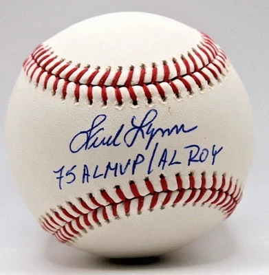 Fred Lynn Signed Rawlings OMLB Baseball "75 AL MVP/ AL ROY" - JSA - Image 1 of 2