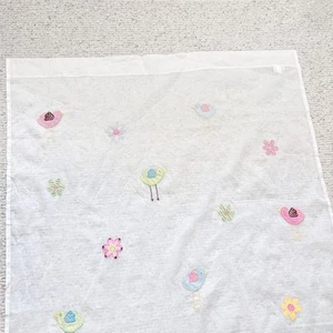 Pottery Barn Kinder bestickt Vögel Blume durchsichtig Flächenvorhang 44 x 96 Stange Tasche - Bild 1 von 9