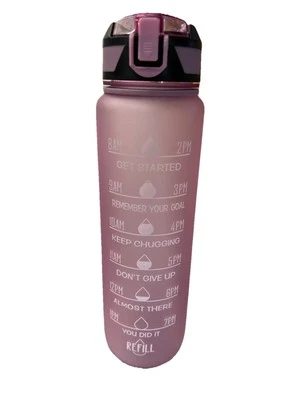 Botella de agua potable deportiva motivacional con marcador de tiempo 32 OZ libre de BPA Foto 1 de 4