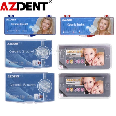 Dental Orthodontic Sapphire Ceramic Brackets Braces Roth MBT 022 Hooks 345 - Image 1 of 4