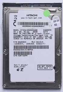 Hitachi 60GB SATA 2.5" Laptop HDD Model HTS541060G9SA00 P/N 0A26923 - Picture 1 of 2