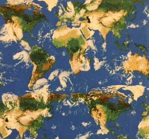 SUPERNOVA BY RJR CONTINENTS AFRICA ASIA SOUTH AMERICA AUSTRALIA COTTON FABRIC HY - Picture 1 of 4