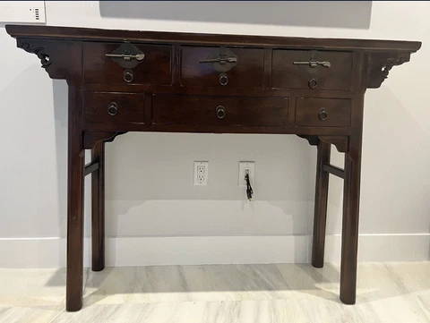 Antique Wood Anhui Console Table Cover