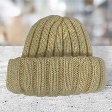 Vintage K Mart 100% Acrylic Knit Beanie Winter Hat Cap Tan Made In Japan
