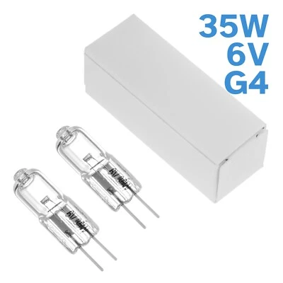 2pcs G4 6V 35W JCD Clear Light Globe Microscope Bulb Halogen Bi-Pin Dimmable - Image 1 of 4