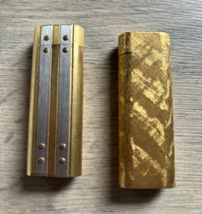 2 x Vintage Cartier Slim Oval Lighters Spares or Repairs Plated Lighters - Picture 1 of 8