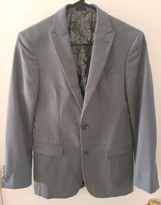 Traje JOSEPH ABBOUD Peak Solapa Para Hombre 35S 28x29 Gris Lana Frente Plano Doble Ventilación - Imagen 1 de 17