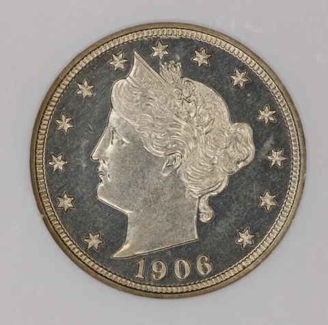 1906 Liberty Head Nickel 5c Proof NGC - PF62 Old Holder Looks Cam Cover