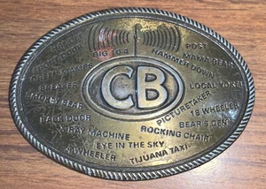 CB Funkgerät Lingo Gürtelschnalle Vintage 70er Hammer Down Messinggriff Trucker - Bild 1 von 2