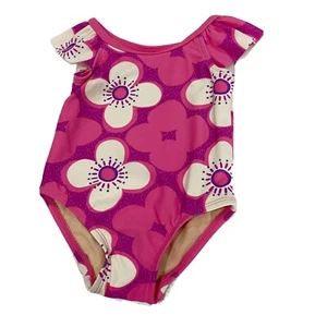 Tea Collection NWT Pink Purple Floral Swimsuit Sz 6-9 Mo - Picture 1 of 7