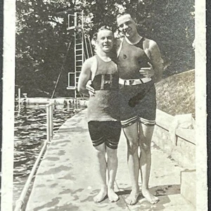 1920s GAY INTEREST Affectionate College Boys SWIMSUITS ATHLETES Photos Snapshots - Picture 1 of 13