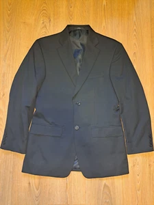 Haggar Suit Jacket Mens 40R Black Blazer Sport Coat Single Vented - Picture 1 of 10