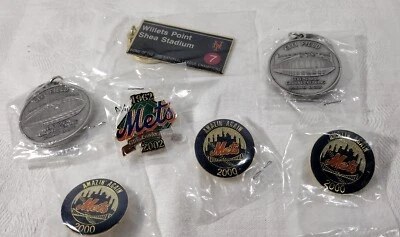 Lot of 7 NY Mets Keychains & Pins, 3 Key Chains, 4 Pins See Pics - Image 1 of 4