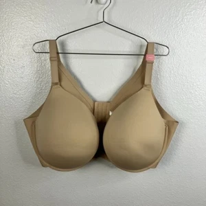 Reggiseno Cacique liscio leggermente foderato copertura completa 50DD raso beige ferretto - Foto 1 di 8