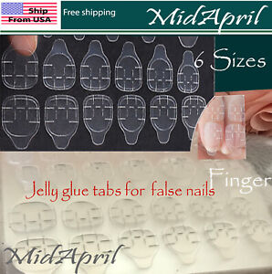 Clear jelly glue tabs false nail removable Nail Stickers 