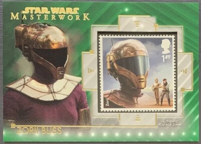 2020 Star Wars Masterwork Zorii Bliss STAMP RELIC Green 39/99 - Image 1 of 2