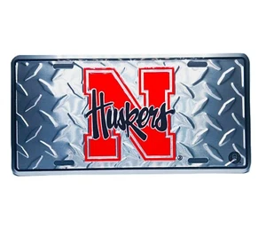 Licensed NEBRASKA CORNHUSKERS HUSKERS 3D EMBOSSED METAL CAR LICENSE PLATE - Picture 1 of 16