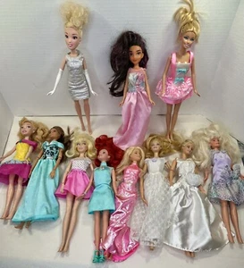 Barbie Doll Disney Doll Mix Lot of 11 With Their Clothing 2000's - Picture 1 of 6