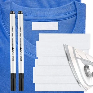100 Pcs Writable Iron On Clothing Labels Name Tags for Nursing Kids Home - Picture 1 of 7