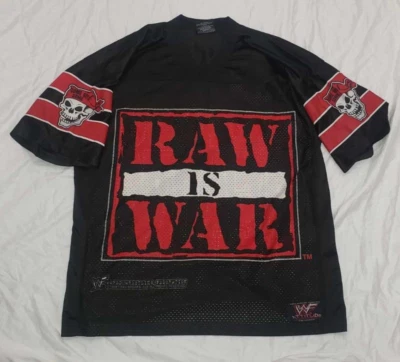 Vintage WWF Raw Is War Wrestling Jersey 1999 XL Stone cold rock Undertaker st - Image 1 of 4
