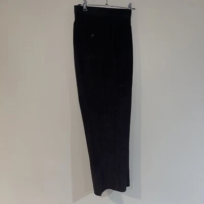 Men's Linea Naturale Black Corduroy Poly Blend Flat Front Pants 36 x 27 - Image 1 of 4