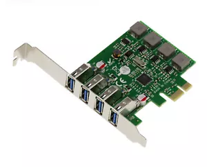 Pcie USB 3.0 4 Ports USB3 Type A Self-Powered. Via VLI VL805. Low High Profile - Picture 1 of 2