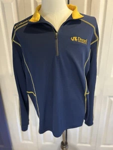 Columbia Quarter Zip Long Sleeve Golf Shirt Adult Large Drexel University Logo - Picture 1 of 9