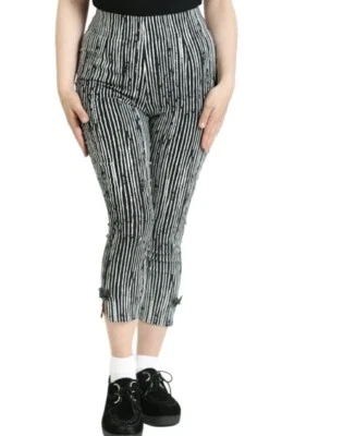 Hell Bunny 50s Style Capri Pants - Large Uk 14 Regan Capris Striped - Image 1 of 4