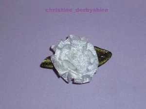 WHITE ROSE FLOWER MAGNET/MAGNETIC HAIR BOW ACCESSORY 4 REBORN/FAKE/BABY - Picture 1 of 1