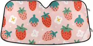 Cute Hand Drawn Berry Sun Shade - UV Protection for Cars, Trucks & SUVs 55"x27.6 - Picture 1 of 7