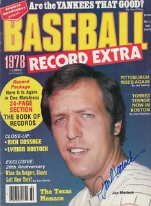 New York Mets Rangers Jon Matlack Signed Autograph 1978 Baseball Record Magazine - Picture 1 of 1
