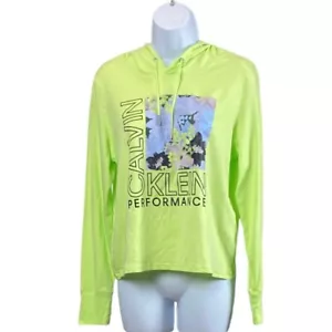 Calvin Klein Women’s Performance Long Sleeve Hoodie Size S Neon Color - Picture 1 of 8