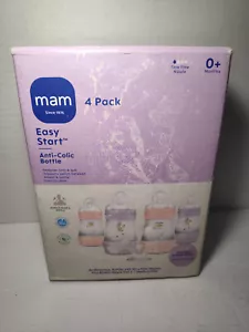 MAM Easy Start bottiglia anti-coliche 5 oz - 4 flaconi a flusso lento numero 0-3 mesi NOB - Foto 1 di 8