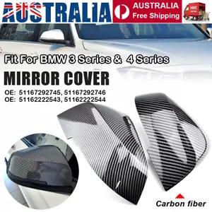 Real Carbon Fiber Side Mirror Cover Cap For BMW 4 Series F32 F33 F36 420i P5W5 - Picture 1 of 12