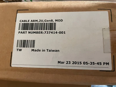 HP / Aruba 737414-001 CMA  Enterprise Cable management arm 2U Gen8 New! - Image 1 of 2