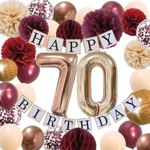 70th Birthday Decorations Women – Happy 70 Birthday Party Supplies for Womens... - Picture 1 of 6