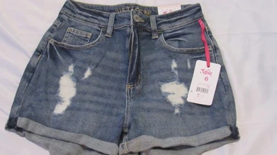 Blue Jean Justice Shorts Girls Size 16 NWT Distressed Cuffed Jean Shorts - Image 1 of 4