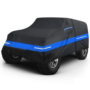 Black Car Cover Dust UV Waterproof Protection For Jeep Wrangler 2 Door 2007-2025 - Picture 1 of 16