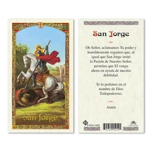San Jorge (George) - Spanish - Paperstock Holy Card HC9-105SNL - Picture 1 of 1