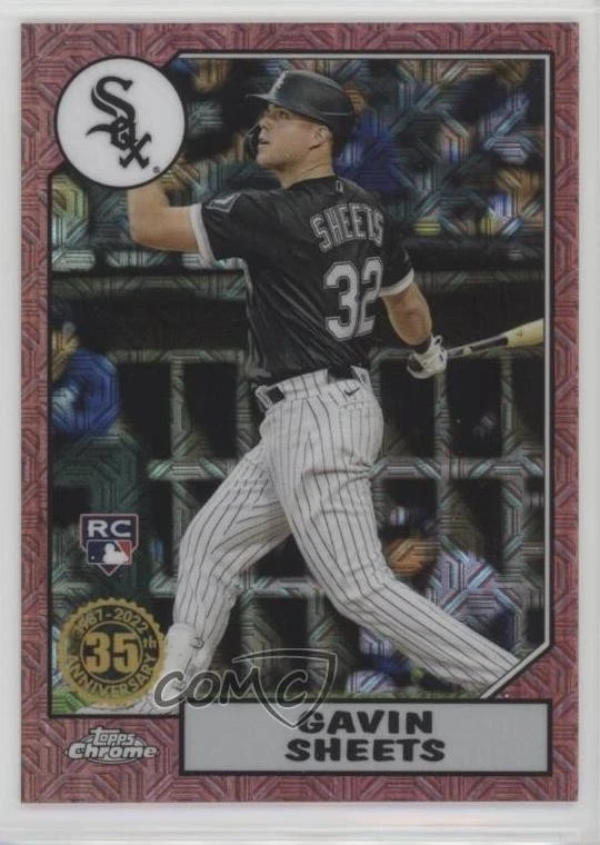 2022 Series 1 1987 Topps Chrome Silver Pack Mojo Red /5 Gavin Sheets Rookie RC - Image 1 of 2