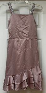 Speechless Girls Dusty Rose Dress With Rhinestone Straps Size 16 NWT - Picture 1 of 15
