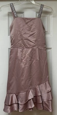 Speechless Girls Dusty Rose Dress With Rhinestone Straps Size 16 NWT - Image 1 of 4