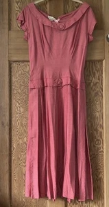 Genuine Vintage 1950's Silk Dress - Picture 1 of 18