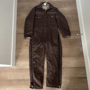 Vintage Walls Blizzard Pruf Lined Insulated Brown Coveralls Sz Medium Short - Picture 1 of 21