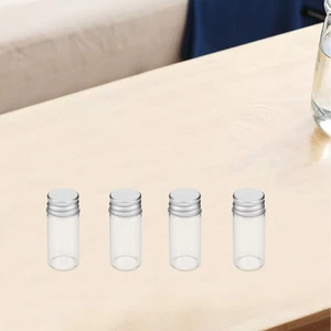 30 Pcs Small Transparent Glass Bottles 10 ml Mini Jars Aluminum Caps - Picture 1 of 12