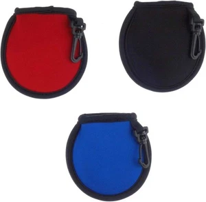 3 Pack Portable Pocket Golf Ball Washer Cleaner Pouch Black Blue Red - Picture 1 of 7