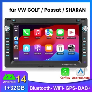 7"Android Autoradio Carplay GPS WIFI DAB+ DSP Für VW Polo 9N Golf 4 Passat B5 T5 - Bild 1 von 12